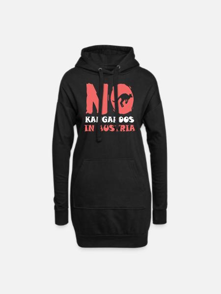 No Kangaroos in Austria - Hoodie-Kleid - Schwarz