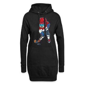 Eishockey - Hoodie-Kleid - Schwarz - Vorne