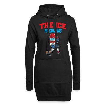 Eishockey - Hoodie-Kleid - Schwarz - Vorne