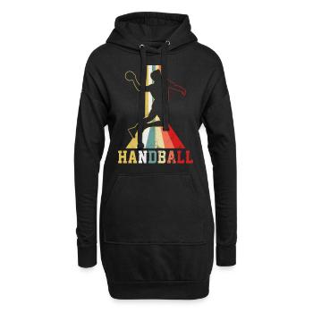 handball - Sweat-shirt à capuche long Femme - noir - Devant