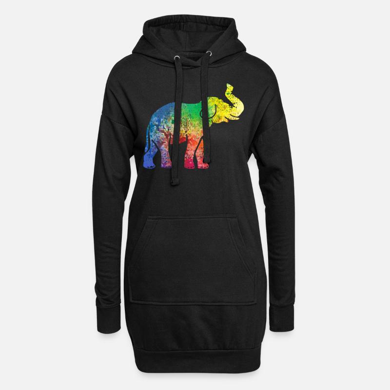 Elefant Elefant - Hoodie-Kleid - Schwarz