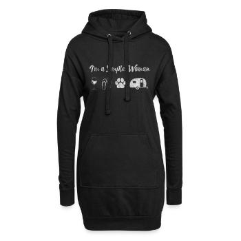 Besoins de camping - Sweat-shirt à capuche long Femme - noir - Devant