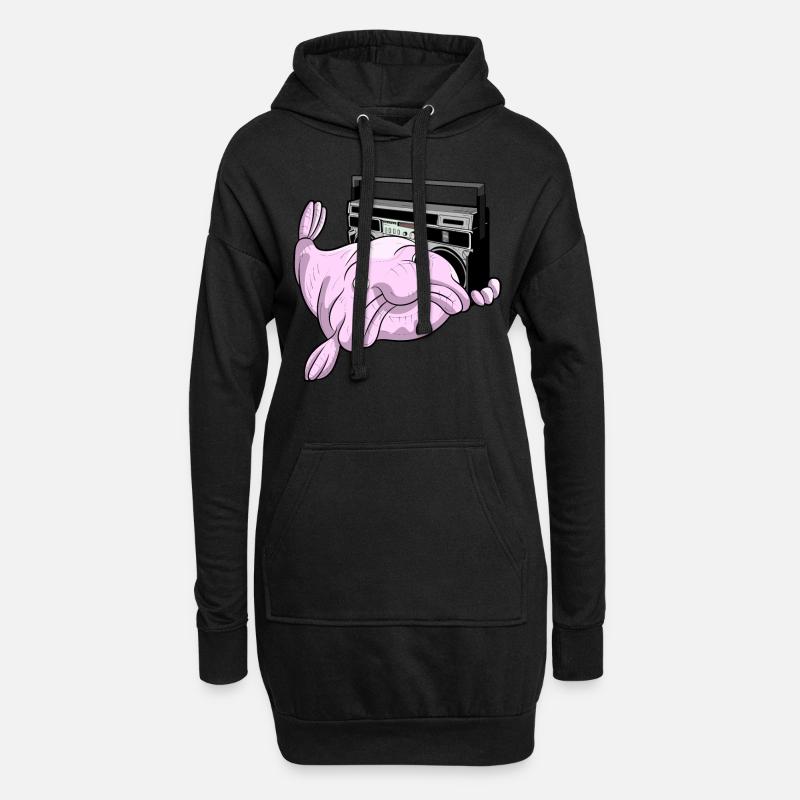 BLOBFISH GHETTOBLASTER COOL ATTITUDE DEEP SEA DUDE - Hoodie-Kleid - Schwarz