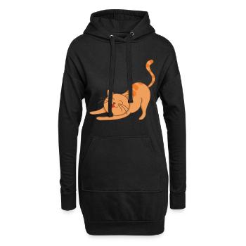 Namaste Yoga Cat Main Coone Cadeau Persan - Sweat-shirt à capuche long Femme - noir - Devant