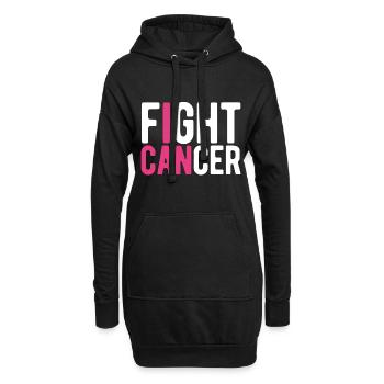 Combattre le cancer - Sweat-shirt à capuche long Femme - noir - Devant
