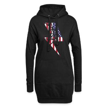 Lineman Elektriker Amerika Flagge Usa Geschenk - Hoodie-Kleid - Schwarz - Vorne
