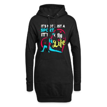 Gymnastique - Sweat-shirt à capuche long Femme - noir - Devant