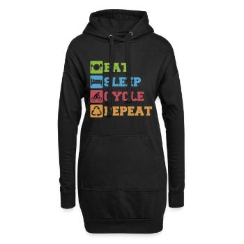 Mountainbiken Geschenk Mountainbiker Berg Retro - Hoodie-Kleid - Schwarz - Vorne