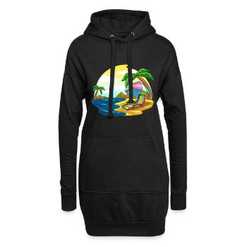 Strand Meer Urlaub Pension Ruhestand Geschenk - Hoodie-Kleid - Schwarz - Vorne