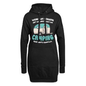 Cadeau de caravane drôle de vacances camping vacances - Sweat-shirt à capuche long Femme - noir - Devant