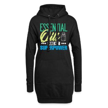 Les huiles essentielles sont ma superpuissance - Sweat-shirt à capuche long Femme - noir - Devant