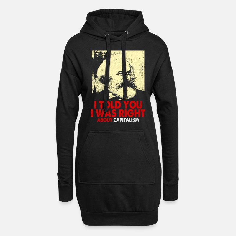 Kommunismus - Hoodie-Kleid - Schwarz