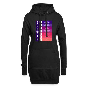 Growth Mindset - Hoodie-Kleid - Schwarz - Vorne