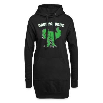 Dinosaurier Dino T-Rex Papa Vater Papi Geschenk - Hoodie-Kleid - Schwarz - Vorne