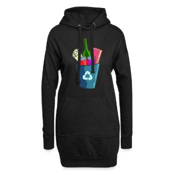 Recyclage Protection de l'environnement Cadeau Mondial Sauver l'environnement - Sweat-shirt à capuche long Femme - noir - Devant