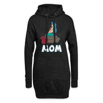 Meerjungfrau Seejungfrau Fischweib Mama Geschenk - Hoodie-Kleid - Schwarz - Vorne
