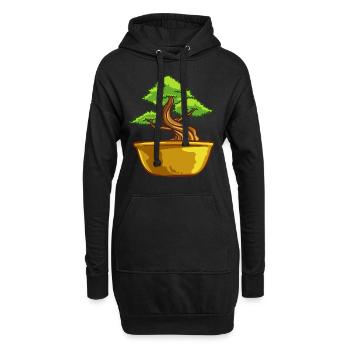 Bonsai Baum Pflanzen Japan Baumschnitt Geschenk - Hoodie-Kleid - Schwarz - Vorne