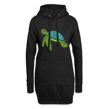 Tortue mer amour des animaux cadeau - Sweat-shirt à capuche long Femme - noir - Devant