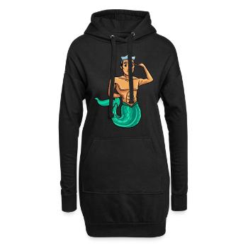 Meerjungfrau Seejungfrau Security Sec Geschenk - Hoodie-Kleid - Schwarz - Vorne