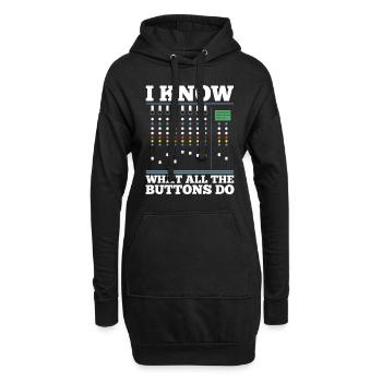 Toningenieur - Hoodie-Kleid - Schwarz - Vorne