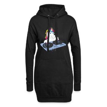 Ingénieur du son cadeau Licorne DJ - Sweat-shirt à capuche long Femme - noir - Devant