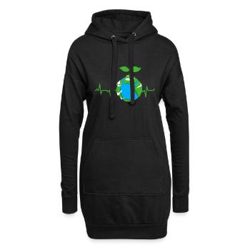 Tag der Erde - Hoodie-Kleid - Schwarz - Vorne