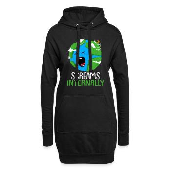 Jour de la Terre - Sweat-shirt à capuche long Femme - noir - Devant