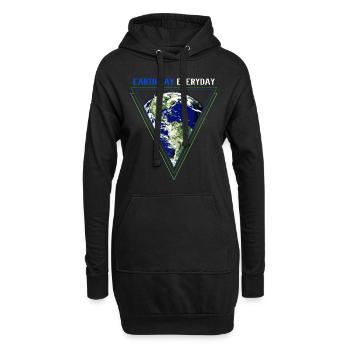 Jour de la Terre - Sweat-shirt à capuche long Femme - noir - Devant