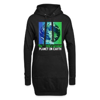 Jour de la Terre - Sweat-shirt à capuche long Femme - noir - Devant