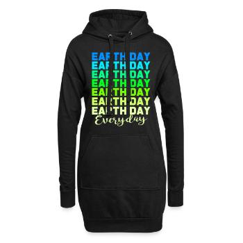 Changement climatique Earth Day Protection de l’environnement Bio Terre - Sweat-shirt à capuche long Femme - noir - Devant