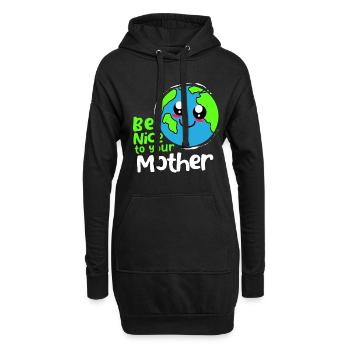 Changement climatique Earth Day Protection de l’environnement Bio Terre - Sweat-shirt à capuche long Femme - noir - Devant