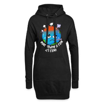 Klimawandel Earth Day Umweltschutz Öko Bio Erde - Hoodie-Kleid - Schwarz - Vorne