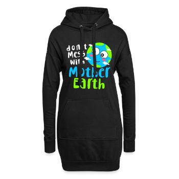 Changement climatique Earth Day Protection de l’environnement Bio Terre - Sweat-shirt à capuche long Femme - noir - Devant