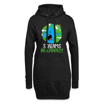 Changement climatique Earth Day Protection de l’environnement Bio Terre - Sweat-shirt à capuche long Femme - noir - Devant