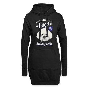 Bichon Frise - Hoodie-Kleid - Schwarz - Vorne