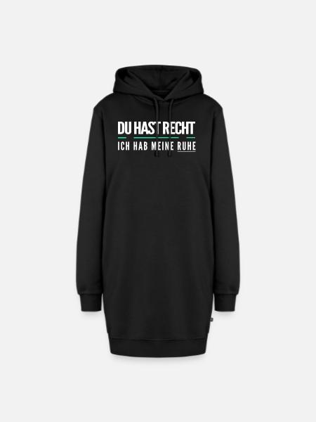 Du hast recht ich hab meine ruhe - Hoodie-Kleid - Schwarz