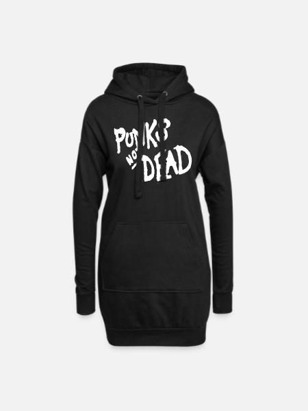 punk is not dead - Hoodie-Kleid - Schwarz