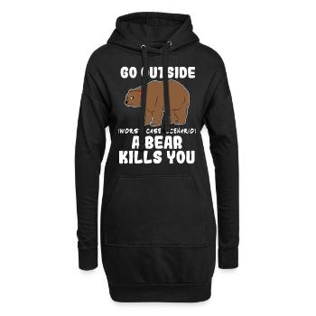 Ours Ours brun Ours Ours Camping Amour des animaux Cadeau - Sweat-shirt à capuche long Femme - noir - Devant