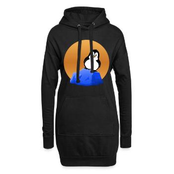 Pingouin sur l' - Pingouin sur l' - Sweat-shirt à capuche long Femme - noir - Devant