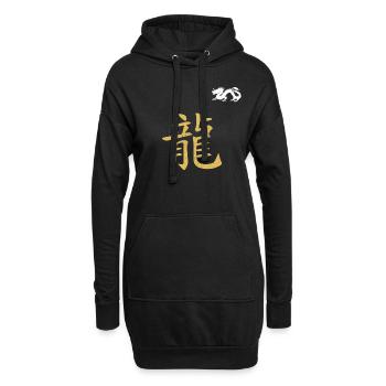 CHINESISCHES SCHRIFTZEICHEN JAHR DES DRACHEN - Hoodie-Kleid - Schwarz - Vorne