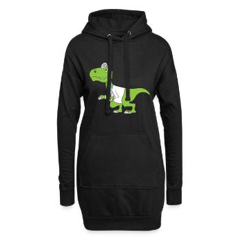 Zahnarzthelfer Dinosaurier Doktor Gift - Hoodie-Kleid - Schwarz - Vorne