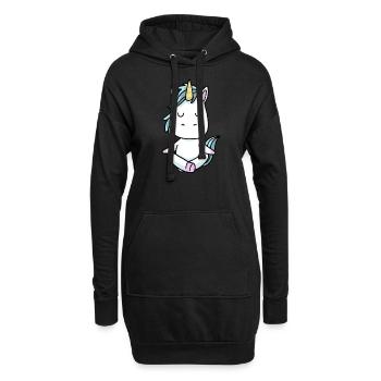 Cadeau de méditation yoga licorne Yogi Namaste - Sweat-shirt à capuche long Femme - noir - Devant
