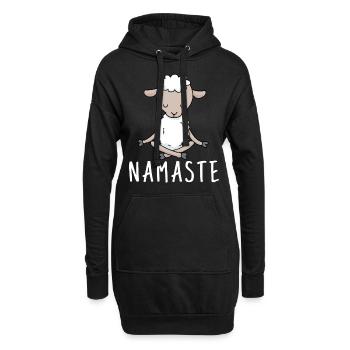 Cadeau de méditation de yoga mouton Yogi Namaste - Sweat-shirt à capuche long Femme - noir - Devant
