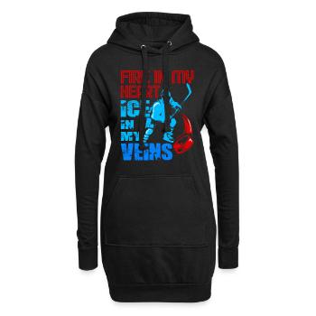 Eishockey Schlittschuh Schläger Puck Geschenkidee - Hoodie-Kleid - Schwarz - Vorne