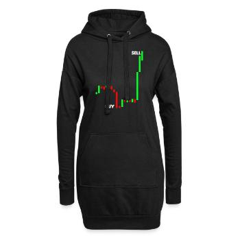 Aktienhandel Pips Kaufen Verkaufen Geschenk - Hoodie-Kleid - Schwarz - Vorne