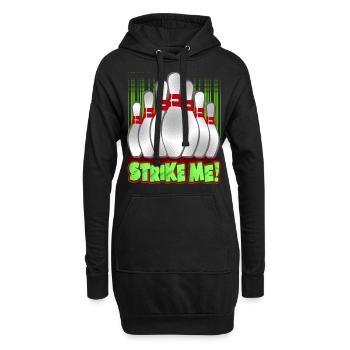 Bowling Kegeln Sport Kegel - Hoodie-Kleid - Schwarz - Vorne