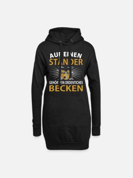 Schlagzeug - Hoodie-Kleid - Schwarz
