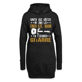 Gitarre Gitarre spielen Gitarrist Geschenk Band - Hoodie-Kleid - Schwarz - Vorne
