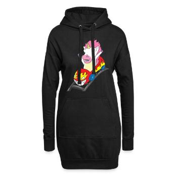 Montagnes russes Équitation Licorne Cadeau - Sweat-shirt à capuche long Femme - noir - Devant