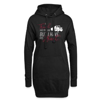 Der Truck Hat Meinen Mann Ich Habe Sein Herz LKW - Hoodie-Kleid - Schwarz - Vorne